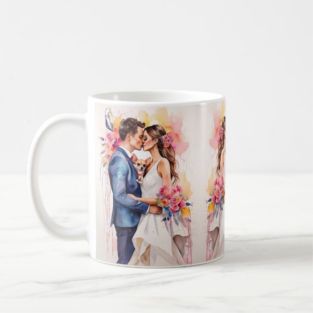 Caneca De Café Belo Casal de Casamento com Engraçado (Esquerda)