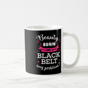 Caneca De Café Belo Cérebro E Cinturão Negro Qualquer Problema Ca
