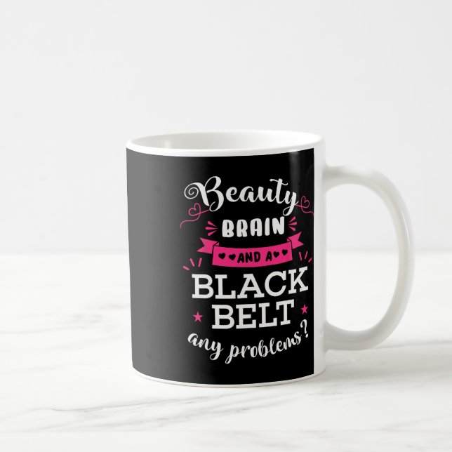 Caneca De Café Belo Cérebro E Cinturão Negro Qualquer Problema Ca (Direita)