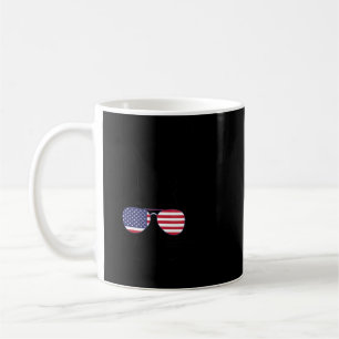 Caneca De Café Belo Coelhinho Rosto Óculos de Bandeira Americanos
