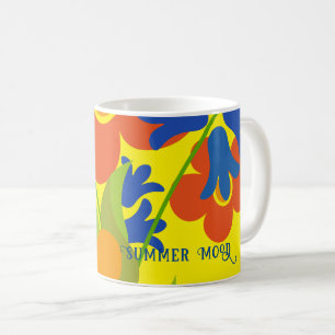 Caneca De Café Belo design floral de verão