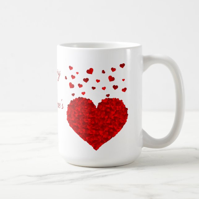 Caneca De Café Belo Dia de os namorados Vermelho (Direita)