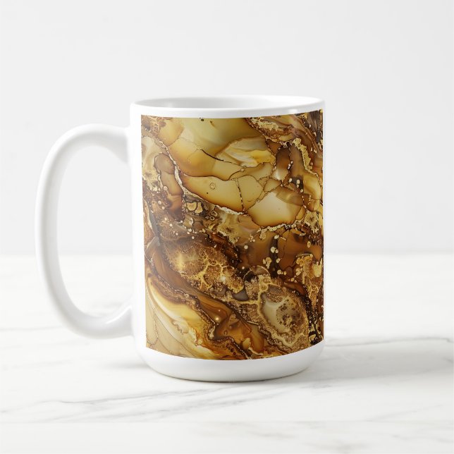 Caneca De Café Belo e Dourado Marble (Esquerda)