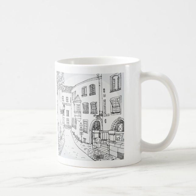 Caneca De Café Belo esboço de mão na taça de café (Direita)