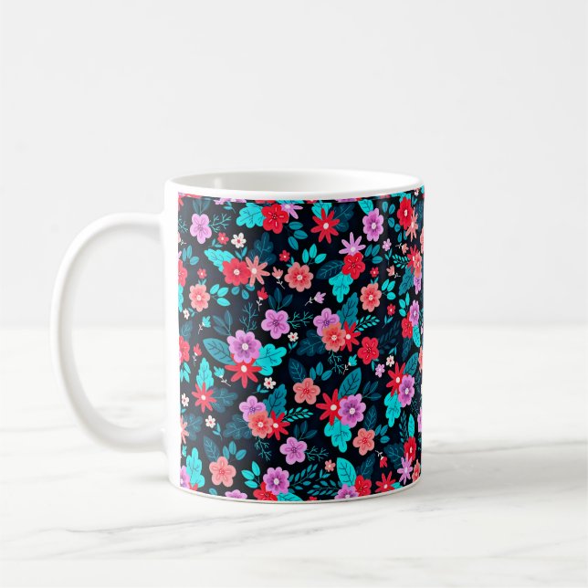 Caneca De Café Belo Esquema Ditsy Floral Padrão-56576 (Esquerda)