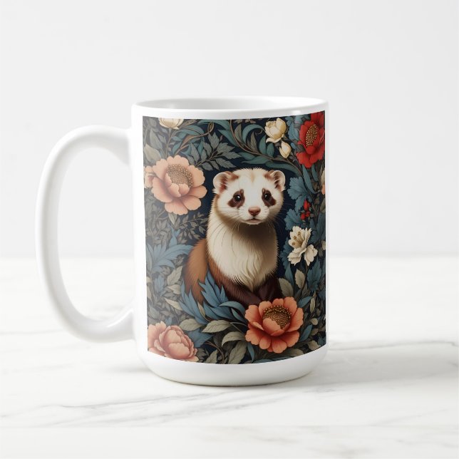 Caneca De Café Belo Ferret William Morris Inspirou (Esquerda)