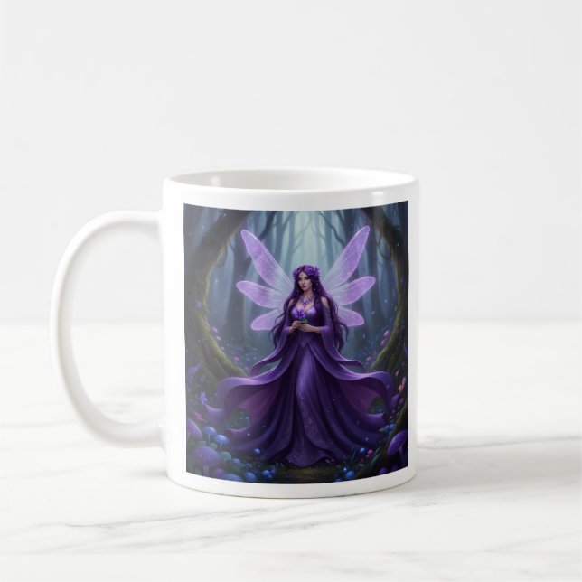 Caneca De Café Belo Fevereiro Ametist Fairy (Esquerda)