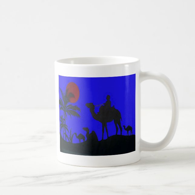 Caneca De Café Belo Impressão de Arte Sunset Camel Safari (Direita)