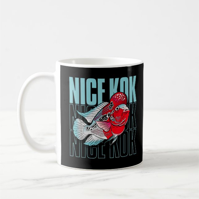 Caneca De Café Belo Kok Funny Flowerhorn Cichlid Fish Keeper (Esquerda)