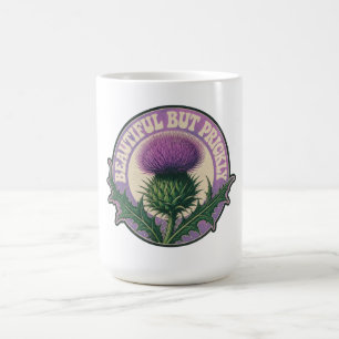 Caneca De Café Belo Mas Espinhoso Cardo Vintage