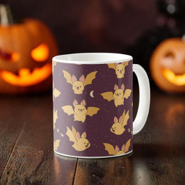 Caneca De Café Belo Morcego Kawaii de Halloween Estética