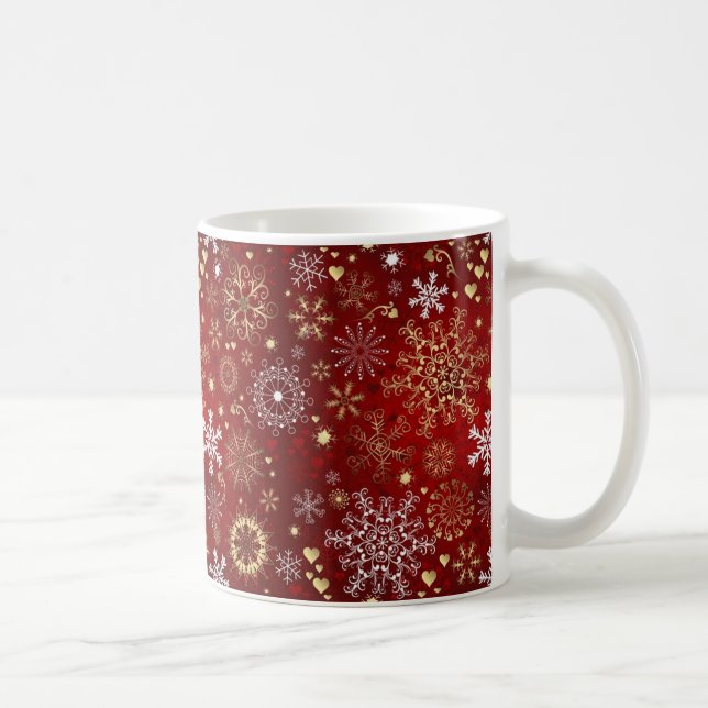 Caneca De Café Belo Natal Vermelho, Branco e Ouro (Direita)