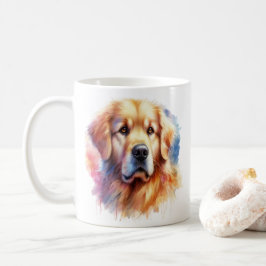 Caneca De Café Belo Ouro Retriever em Aquarela