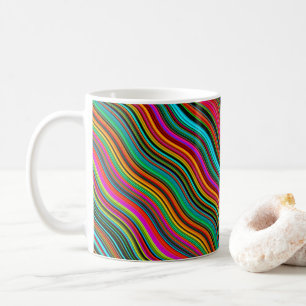 Caneca De Café Belo padrão colorido de distribuição de ondas
