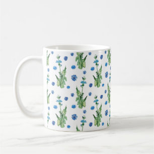 Caneca De Café Belo padrão de flores de aquarela