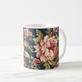 Caneca De Café Belo Padrão Floral Italiano