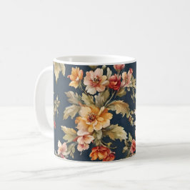 Caneca De Café Belo Padrão Floral Italiano