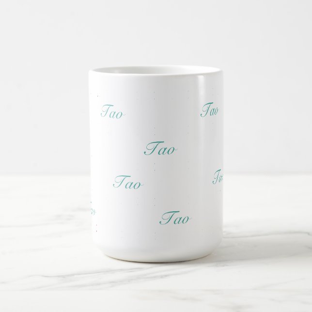 Caneca De Café Belo Padrão Geométrico Tao em Teal (Centro)