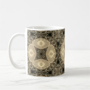 Caneca De Café Belo padrão Sepia Mandala