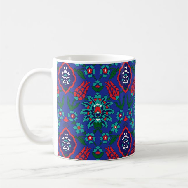 Caneca De Café 💙 Belo padrão turco Iznik (Esquerda)