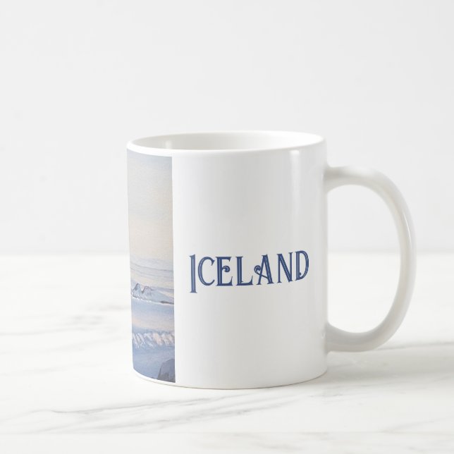 Caneca De Café Belo panorama islandês de arte no inverno (Direita)