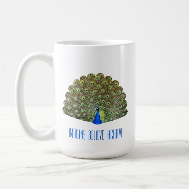 Caneca De Café Belo Pavão Azul (Esquerda)