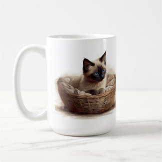 CANECA DE CAFÉ BELO PONTO DE SEAL SIAMESE KITTEN NO BACALHETE