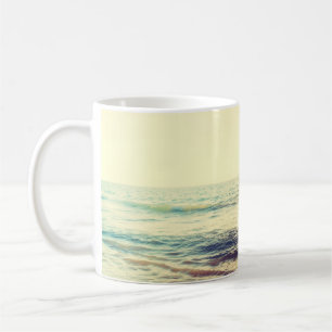 Caneca De Café Belo pôr do sol com mar e praia - Vintage e