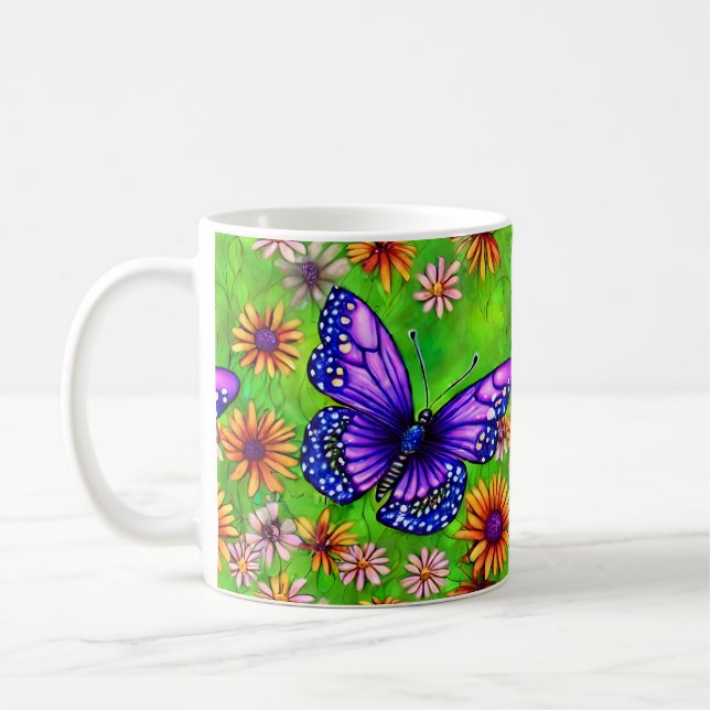 Caneca De Café Belo Prado Flor de Borboleta (Esquerda)