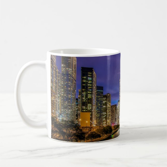 Caneca De Café Belo rio Chicago em Sunset, Illinois (Esquerda)