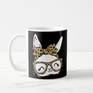 Caneca De Café Belo Rosto Colar Óculos Leopardo Banda de Cabeça F