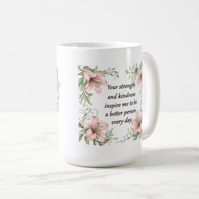 Caneca De Café Belo Sentimento para Mãe Envoltório (Frente Esquerda)