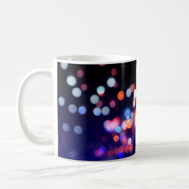 Caneca De Café Belo sinal da noite da cidade, abstrato blur de (Esquerda)