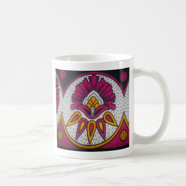 Caneca De Café Belo Tecido Africano  Motif Art Impressão (Direita)