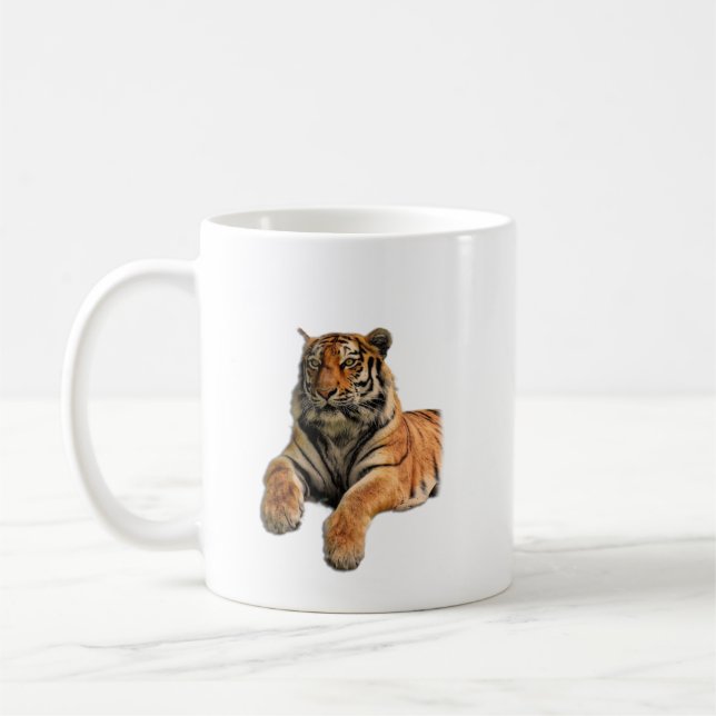 Caneca De Café Belo Tigre de Bengala Rosto e Foto de Pinças (Esquerda)