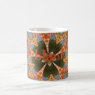 Caneca De Café Belo vazio de girafa colorida africana