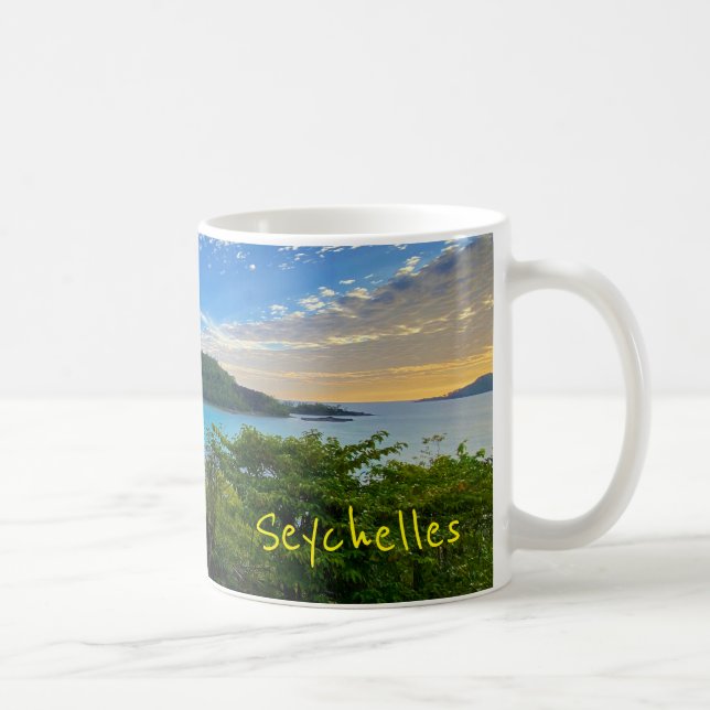Caneca De Café Belo Vista Cênico Tropical Ilhas Seicheles (Direita)