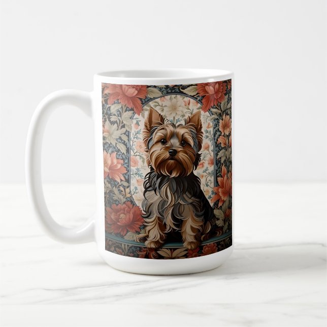 Caneca De Café Belo Yorkie | Yorkshire Terrier Portrait (Esquerda)