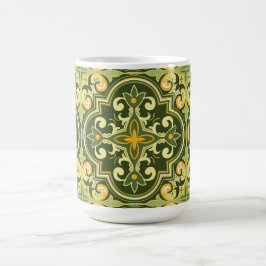 Caneca De Café 💚 💛 Belos Azulejos 
