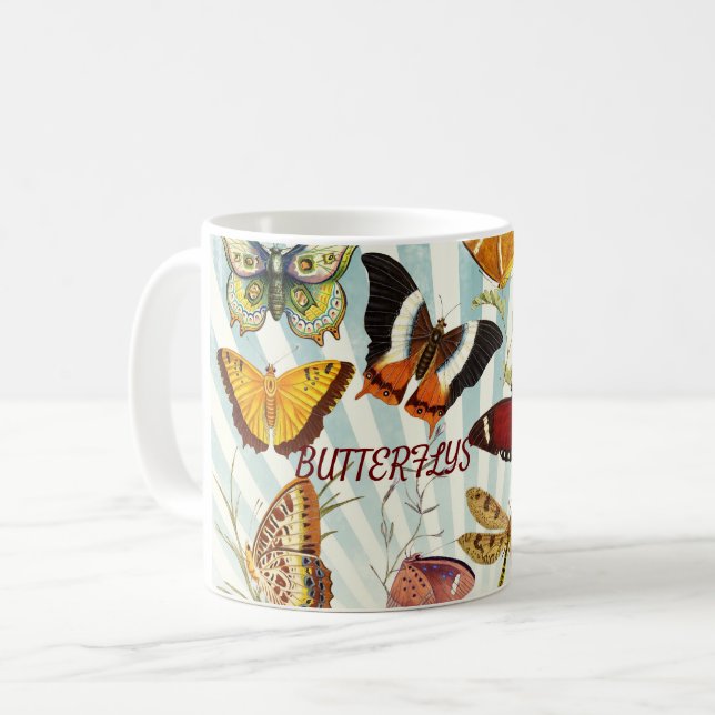 Caneca De Café Belos Butterfles (Frente Esquerda)