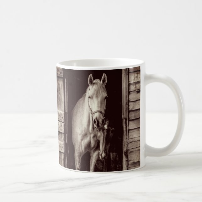 Caneca De Café Belos Cavalos e Castanho Russo (Direita)
