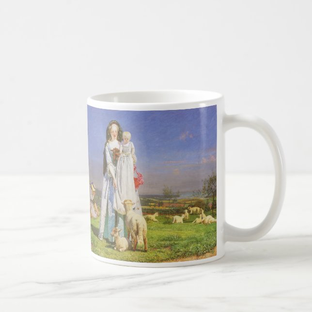 Caneca De Café Belos Cordeirinhos de Ford Madox Brown (Direita)