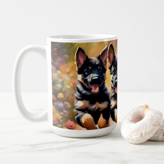 Caneca De Café Belos German shepherd (Com Donut)
