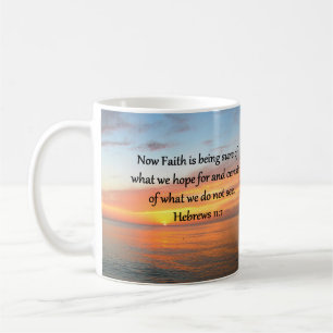 CANECA DE CAFÉ BELOS HEBREWS 11:1 DESIGN SUNRISE