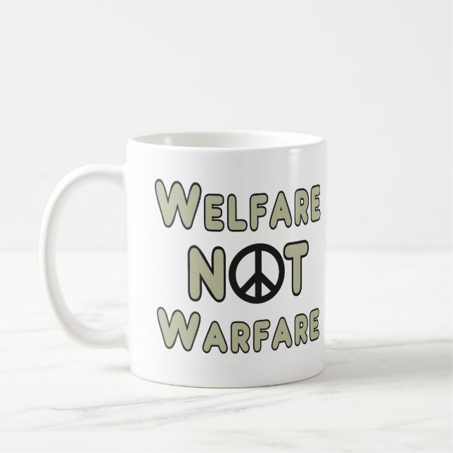 Caneca De Café Bem-estar e não guerra (Esquerda)