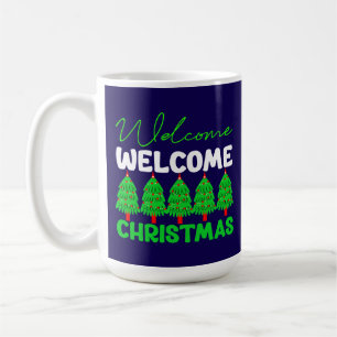 Caneca De Café Bem-vinda Árvore de Natal Design de Feriado-85600