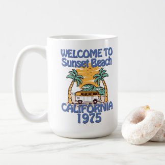 Caneca De Café Bem-vindo à Praia Sunset - Vintage Vibes