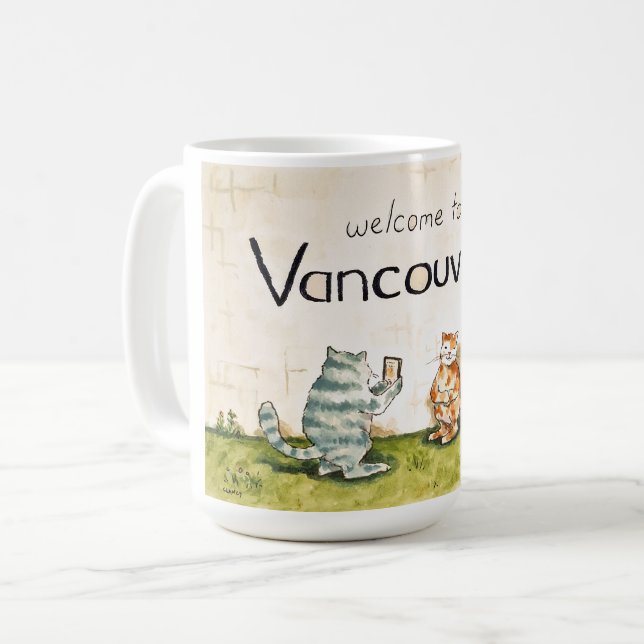 Caneca De Café Bem-vindo a Vancouver WA (Frente Esquerda)