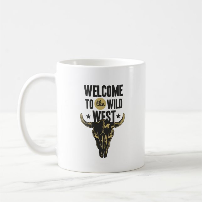Caneca De Café Bem-vindo ao Café Western Cowgirl do Selvagem Oest (Esquerda)