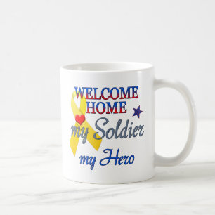 Caneca De Café Bem-vindo ao lar Meu Soldado Meu Herói